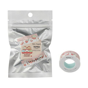 【キングジム 事務用品 KING JIM 】 テプラ Liteフィルムテープ すみっコぐらし柄 15mm ストロベリー / 黒文字 TPTSG15-001 1セット (5個) 【×10セット】 【 まとめ買い お買い得 業務用 割引 オフィ