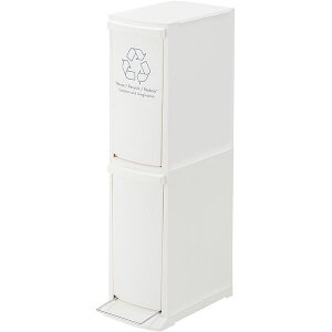 ゴミ箱 ダストボックス 幅21cm 2D 2分別タイプ 10L×2段 薄型 すき間用 日本製 ふた付き フラップ フットペダル キッチン 店舗 ( 掃除用品 事務用品 清掃 オフィス用品 日用品雑貨 ゴミ箱 ダスト
