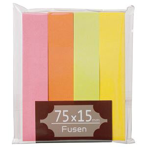 TANOSEE 【お徳用セット】 TANOSEE ふせん 75×15mm ブライトアソート 1パック (4冊) 【×20セット】 【お徳用 まとめ買い お買い得 業務用 割引 セット販売】 日用品雑貨・文房具・手芸 文房具・