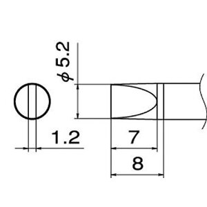 白光 T12-D52 こて先 / 5.2D型 ガーデン・DIY・工具 エクステリア 工事 リフォーム 電動工具 木材 建築資材 設備 DIY 工具