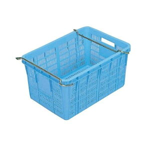 【5個セット お徳用セット】 プラスケット / 網目ボックス 【No.750II 金具付き】 ブルー スタッキング金具使用時:段積み可 【お徳用 まとめ買い 割引 セット販売】 ( 掃除用品 文房具・事務