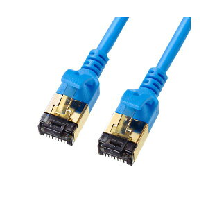 サンワサプライ カテゴリ8細径LANケーブル 0.6m ブルー KB-T8SL-006BL 超高速40Gbps、超広帯域2000MHzを実現、ケーブル径4.0極細仕様のカテゴリ8細径LANケーブルデジタル家電 家電 パソコン・周辺機器
