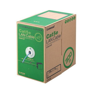 ELECOM �G���R�� PC�@�� EU RoHS�w�ߏ���LAN�P�[�u�� �iCat5e �P���j �u���[ 300m LD-CT2 / BU300 / RS 1��