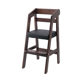 ベビーチェア 子供椅子 幅350×奥行410×高さ745mm ダークブラウン 木製 合皮 合成皮革 組立品 プレゼント