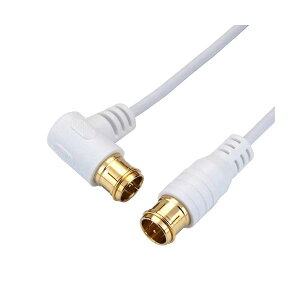 HORIC 極細アンテナケーブル 10m ホワイト 両側F型差込式コネクタ L字 / ストレートタイプ HAT100-113LPWH 【×5セット】 【お徳用 まとめ買い お買い得 業務用 割引 セット販売】