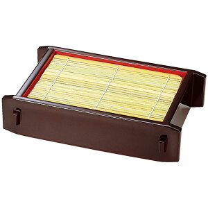 長角セイロ / 蕎麦ざる 【溜内朱 竹ス付 底板付 A】 236×158×61mm 日本製 〔和食 レストラン 居酒屋 店舗 業務用 キッチン 厨房 お店〕 キッチン用品・食器・調理器具 日用雑貨・キッチン用品