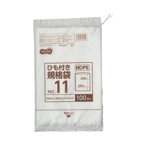 TANOSEE 【お徳用セット】 TANOSEE HDPE規格袋 紐あり11号 ヨコ200×タテ300×厚み0.01mm 1パック (100枚) 【×30セット】 【お徳用 まとめ買い お買い得 業務用 割引 セット販売】 文房具・事務用品 文