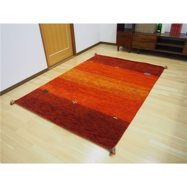 楽天市場】ギャッベ ラグマット / 絨毯 【約80×140cm オレンジ