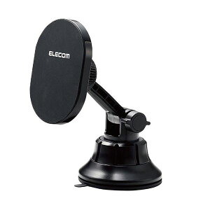 ELECOM エレコム PC機器 MagSafe対応 スマホホルダー 車載アクセサリー マグネット着脱 ゲル吸盤タイプ iPhone ブラック P-CARS14BK