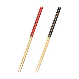 大和物産 カブキ菜箸 赤・黒 約33cm 1パック (2膳) 【×50セット】 【お徳用 まとめ買い お買い得 業務用 割引 セット販売】 【 キッチン用品・食器・調理器具 日用雑貨・キッチン用品 キッ