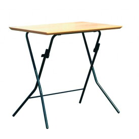 折りたたみテーブル 【幅75cm ナチュラル×ブラック】 日本製 木製 スチールパイプ インテリア 家具 テーブル