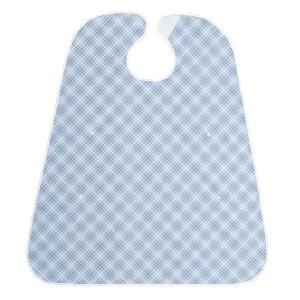 食事用ポケット付エプロン ブルー ワイドサイズでポケット付き。ダイエット・健康 健康器具 介護用品 介護用食事関連 食事用エプロン