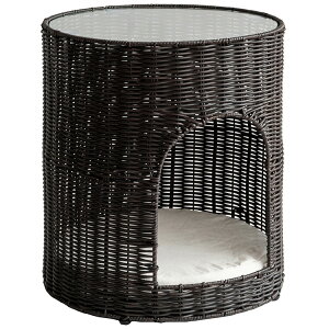 猫ちぐら Pienet(ピエネ) ラタン キャットハウス ペット用品 ねこ サイドテーブル ガラステーブル ペットハウス キャットラック 猫用ちぐら 猫グッズ 猫用家具 ペット家具 ベッドサイド ソ