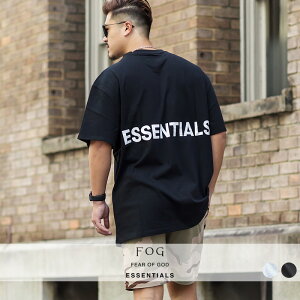 【送料無料】 FEAR OF GOD ESSENTIAL FOG エフオージーエッセンシャルズ Tシャツ メンズ レディース 半袖 ビッグシルエット オーバーサイズ 大きいサイズ ビッグTシャツ クルーネック ロゴT プリントTシャツ 厚手 白 黒 ブランド ストリート系 ストリートファッション