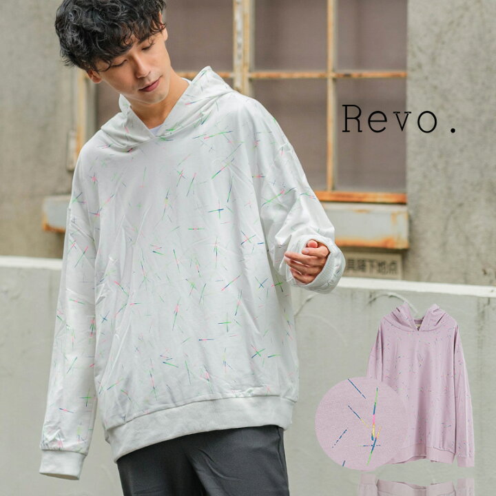 楽天市場 Revo レヴォ パーカー メンズ レディース プルオーバーパーカー 総柄 長袖 ビッグシルエット オーバーサイズ ゆったり 大きいサイズ スウェットパーカー スエット プルパーカー ブランド キレカジ ストリート系 ストリートファッション 韓国ファッション