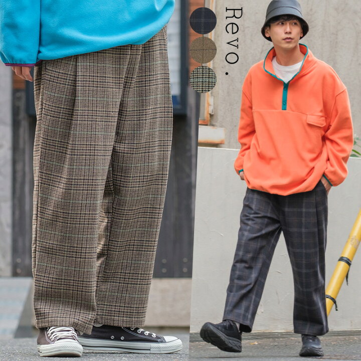 楽天市場 Revo レヴォ ワイドパンツ メンズ レディース ウールパンツ チェックパンツ 大きいサイズ ゆったり オーバーサイズ ビッグシルエット ブランド ストリート系 ストリートファッション 韓国ファッション Improves