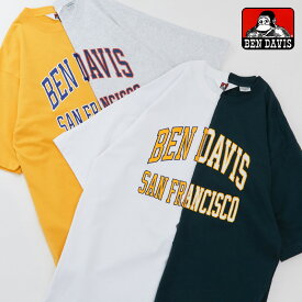 BEN DAVIS ベンデイビス EXTRA SMOOTH カレッジロゴプリント ビッグシルエット Tシャツ メンズ レディース ユニセックス ビッグTシャツ 半袖Tシャツ improves インプローブス