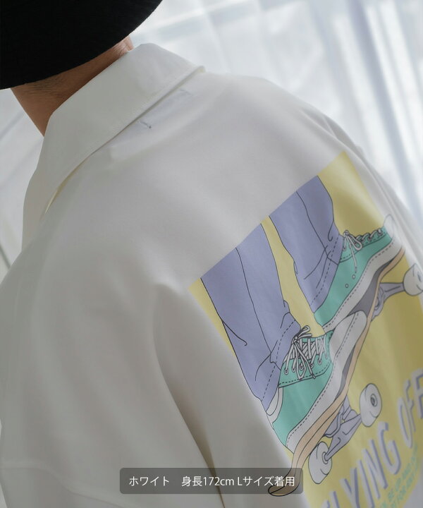 市場】イラストプリントシャツ メンズ 刺繍 80's レトロ グラフィック レギュラーカラー オーバーサイズ ビッグシルエット ゆったり 大きい サイズ スケボー 韓国ファッション ストリート : improves