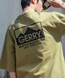 GERRY ジェリー 別注プリント 半袖Tシャツ メンズ レディース ボックスロゴ トレッキング バックプリント ブランド カットソー プリント ワンポイントプリント アウトドア ストリート アメカジ 古着MIX スケーター ホワイト ブラック イエロー カーキ ブルー