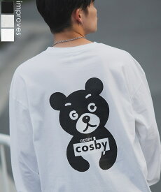 長袖Tシャツ メンズ レディース GERRY cosby ジェリー コスビー 別注 ロンT カットソー クママスコット プリント アウトドア ストリート スケーター アメカジ 古着MIX ホワイト ブラック