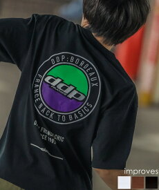 【SALE / 24%OFF】Tシャツ 半袖 カットソー メンズ レディース ユニセックス ddp ディーディーピー バックプリント 刺しゅう ボックスシルエット 大きめ スケーター ストリート メンズライク ホワイト ブラウン ブラック