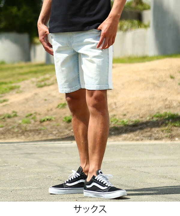 楽天市場 スウェット 切替 デニム ショートパンツ メンズ 膝上 ハーフパンツ ショーツ 短パン ストレッチ スキニー デニムパンツ ジーンズ ジーパン スエット インディゴ サーフ系 アメカジ メンズファッション Improves