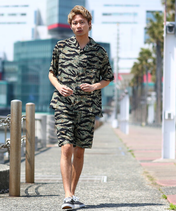 楽天市場 迷彩 ハーフパンツ メンズ カモフラ ショートパンツ 膝上 ショーツ 短パン 迷彩柄 パンツ レーヨン サーフ系 ストリート系 ストリート ファッション スケーター スポーツミックス きれいめ カジュアル メンズファッション Improves