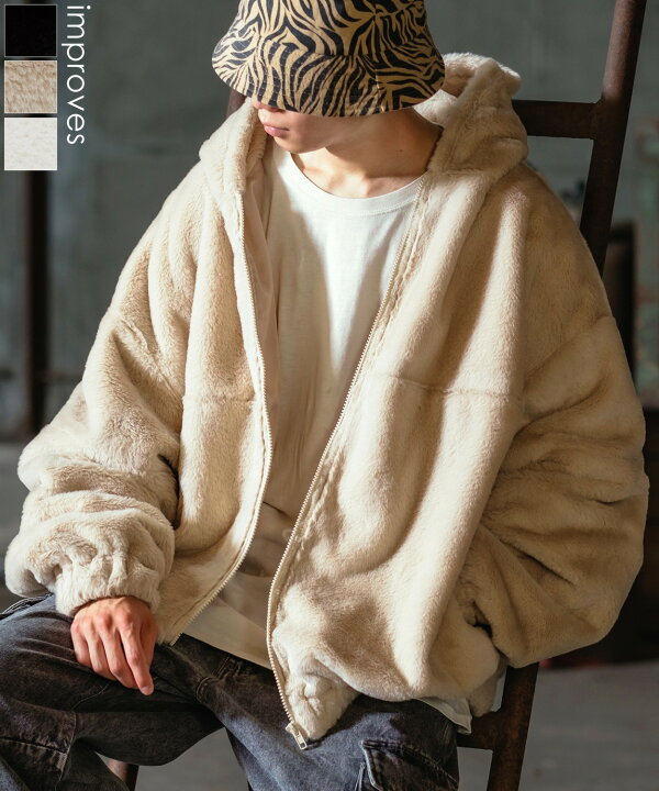 楽天市場】ファーパーカー メンズ レディース UAU ワオ フード  