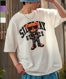 【SALE / 24%OFF】半袖Tシャツ メンズ レディース SIDEWAY STANCE サイドウェイスタンス オリジナルプリント グラフィック カットソー クマ マスコット カレッジロゴ オーバーサイズ 大きめ アメカジ カジュアル スケーター ストリート 韓国ファッション