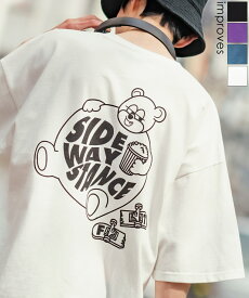 【SALE / 24%OFF】半袖Tシャツ メンズ レディース SIDEWAY STANCE サイドウェイスタンス オリジナルプリント グラフィック カットソー スケボー クマ マスコット ロゴ オーバーサイズ 大きめ アメカジ カジュアル スケーター ストリート 韓国ファッション