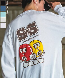 長袖Tシャツ メンズ レディース SIDEWAY STANCE サイドウェイスタンス オリジナルプリント グラフィック ロンT SWS's エイトボール 大きめ アメカジ カジュアル スケーター ストリート 韓国ファッション