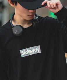 長袖Tシャツ メンズ レディース SIDEWAY STANCE サイドウェイスタンス オリジナルプリント グラフィック ロンT ボックスロゴ オーバーサイズ 大きめ アメカジ カジュアル スケーター ストリート 韓国ファッション