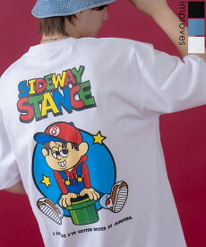【SALE / 24%OFF】半袖Tシャツ メンズ レディース SIDEWAY STANCE サイドウェイスタンス オリジナルプリント グラフィック カットソー 大きめ アメカジ カジュアル スケーター ストリート 古着MIX 韓国ファッション ホワイト ブラック ブルー