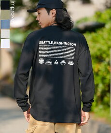 長袖Tシャツ メンズ レディース GERRY ジェリー 別注プリント カットソー アイコニック ロゴ プリント ロンT アウトドア ストリート アメカジ 古着MIX ホワイト ブラック オートミール ブルー カーキ