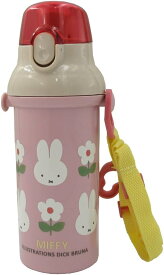 ●ミッフィー/抗菌食洗機対応ワンタッチボトル(BW23-30)/480ml/ピンク/水筒/ダイレクトボトル/miffy/みっふぃー/2024 SPRING/ランチ/スクエア(mail 450)