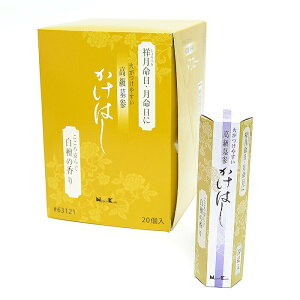 【ポイント10倍 10/24〜10/27 マラソン】日本香堂 線香 高級墓参線香 かけはし 1ケース(20個入り) 白檀の香り 墓参り用品 火がつけやすい お墓参り お彼岸 お盆 お供え