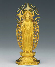 ご本尊 阿弥陀如来（西） 10cm 純金 (24K) 仏像 品質保証 送料無料