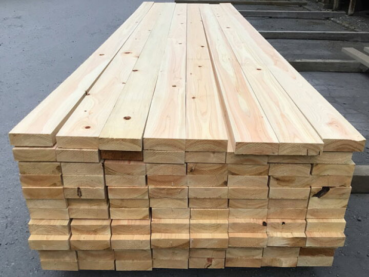 楽天市場】国産ひのきデッキ材 節あり 人工乾燥材4000×45×140ミリ（13F 