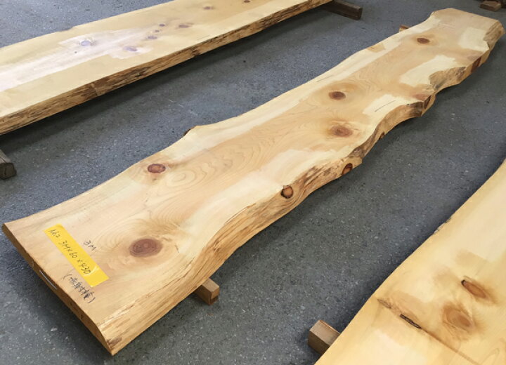楽天市場】国産桧 耳付き 無垢天板3000×60×430ミリ天板 テーブル 