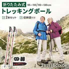トレッキングポール 折りたたみ 登山 ストック 杖 2本 セット コンパクト トレッキング ウォーキング