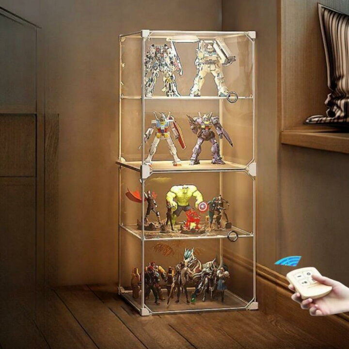 楽天市場】LED照明付きホビー用収納ケース フィギュアボックス 