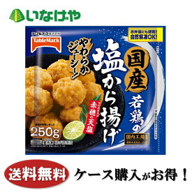 送料無料 冷凍食品 お弁当 おかず テーブルマーク 国産若鶏の塩から揚げ 250g×15袋 ケース 業務用