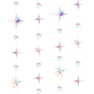 NUOLUX �L���L���J�[�e�� ���`���� �K�[�����h �p�[�e�B�[ �C���e���A �K�[�����h �y�[�p�[�K�[�����h 300x16cm 4�Z�b�g ������ �a���� �Ǒ��� �L���L�� �p�[�e�B�[ �f�R���[�V�����L�b�g