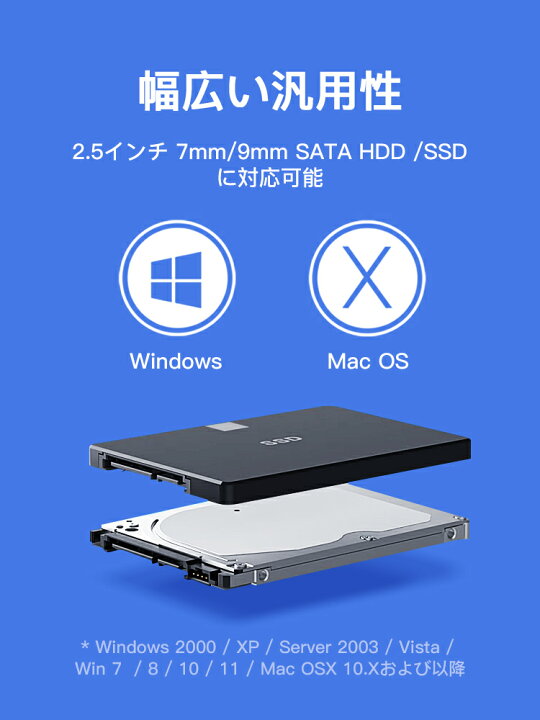 楽天市場】2.5インチ USB3.2 Gen2 Type-C HDD SSD ケース USB 3.2 外付け ドライブケース 9.5mm/7mm SATAIII/II/I TRIM対応 高速 クローン SATA 3.0 自動スリーブ 最大転送速度6Gbps 高速データ転送 簡単バックアップ キット タイプ C マウント : Inateck楽天市場店 楽天市場】2.5インチ USB3.2 Gen2 Type-C HDD SSD ケース USB 3.2 外付け ドライブケース 9.5mm/7mm SATAIII/II/I TRIM対応 高速 クローン SATA 3.0 自動スリーブ 最大転送速度6Gbps 高速データ転送 簡単バックアップ キット タイプ C マウント : Inateck楽天市場店