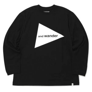 �y�A���h�����_�[ �r�b�O���S����T�z and wander �A���h�����_�[ and wander logo LS T black andwander-5745284087