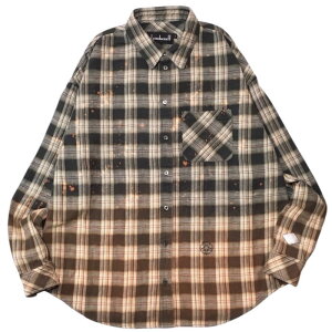 �yel conductorH �u���[�`�`�F�b�N�V���c�z el conductorH �R���_�N�^�[ COTTON CHECK BLEACHED SHIRT black elconductorH-PD26AS03