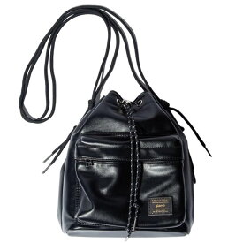 【グラム レザードローストリングバッグ】glamb グラム Leather Drawstring Bag black glamb-GB0323-AC03