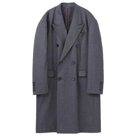 【スーパーセール SALE】 【ジョンローレンスサリバン グレンチェックダブルブレステッドコート】JOHN LAWRENCE SULLIVAN ジョンローレンスサリバン Glen plaid wool double breasted coat grey check JLS-1A001-0224-01