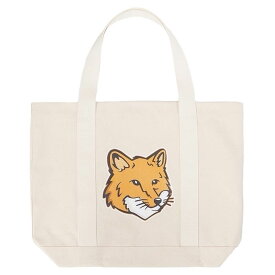 【国内正規品】 【メゾンキツネ フォックスヘッドトートバッグ】MAISON KITSUNE メゾンキツネ FOX HEAD TOTE BAG ecru KITSUNE-LW05101WW0050