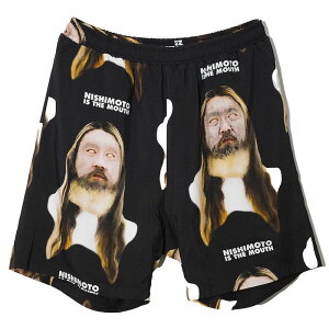 �ySALE �Z�[���z�yNISHIMOTO IS THE MOUTH �n���C�A���V���[�c�z NISHIMOTO IS THE MOUTH �j�V���g�C�Y�U�}�E�X HAWAIIAN SHORTS black NISM-NIM-N1ST